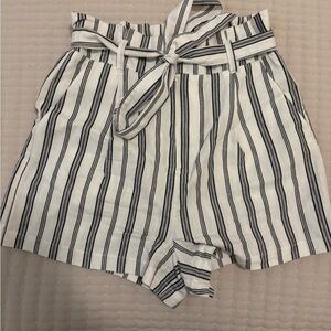Forever 21 High Waist Black and White Striped Shorts